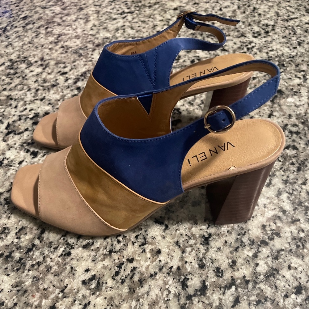 Camelids Suede Multicolor Block Heel Open Toe - image 1